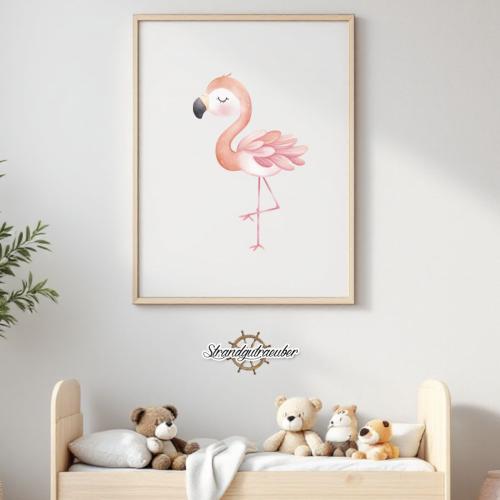 Buegelbild Flamingo